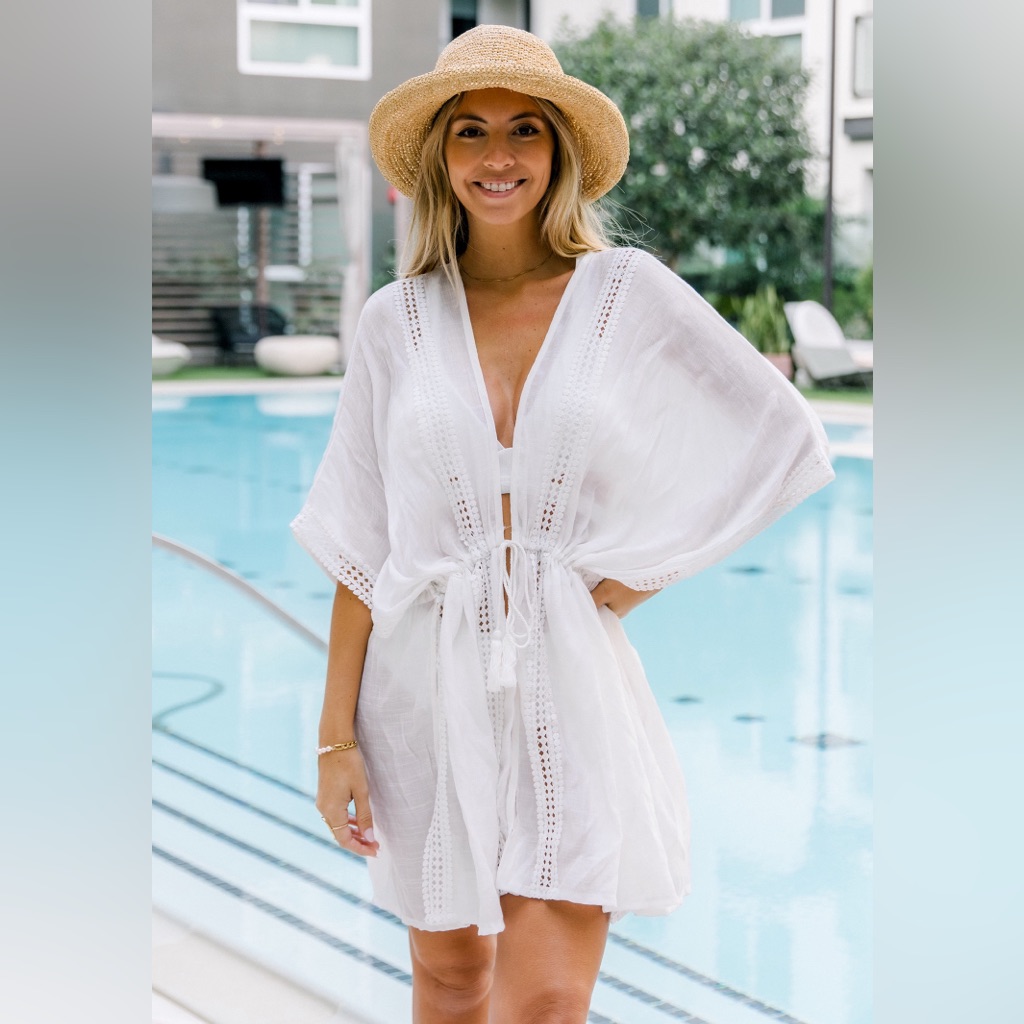White Kimono Swim Coverup Nwt